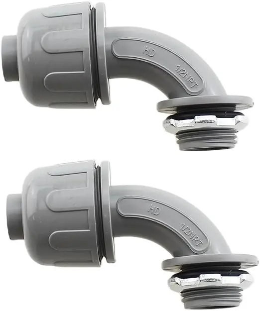 1/2-Inch Gray Nylon Liquidtight 90-Degree Connector (P491) 1