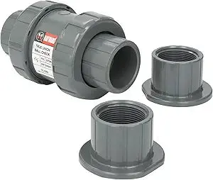 1.5-Inch Pvc True Union Check Valve – Dual Socket & Threaded Ends, Epdm Seals | Tc10150Ste 1