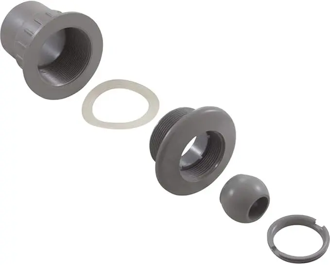 1.5-Inch Socket To 2-Inch Spigot Gray Fiberglass Wall Fitting With Flush-Mount Eyeball | 25523-701-000 1
