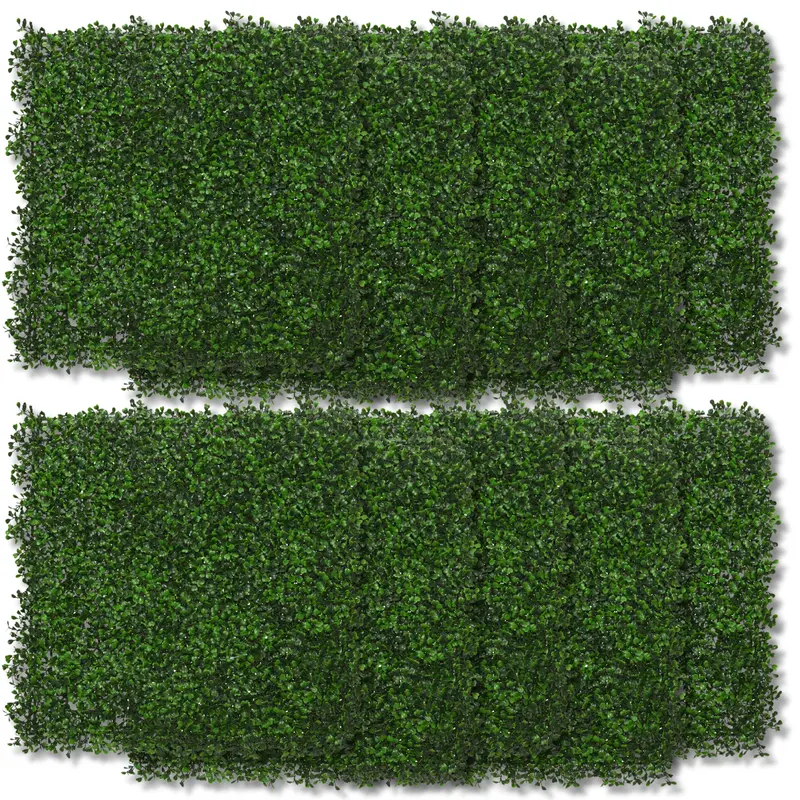 10-Pack Natural-Look Outdoor Foliage Wall Panels – Boxwood Pattern 1