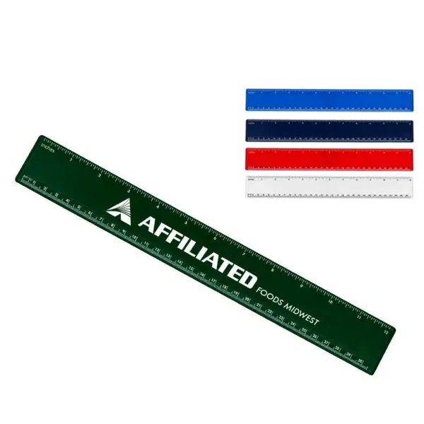 12" Promotional Ruler – Dual-Scale (Inch & Metric) Measuring Tool 1
