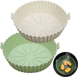 2-Pack Reusable Silicone Air Fryer Pods – 8.5-Inch (22Cm), Pastel Colours For Ninja, Tower & Tefal 1
