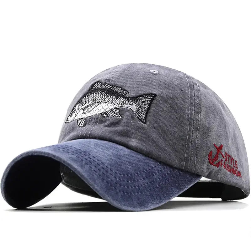 3D Embroidered Fish Baseball Cap – Sporty & Angler-Approved 1