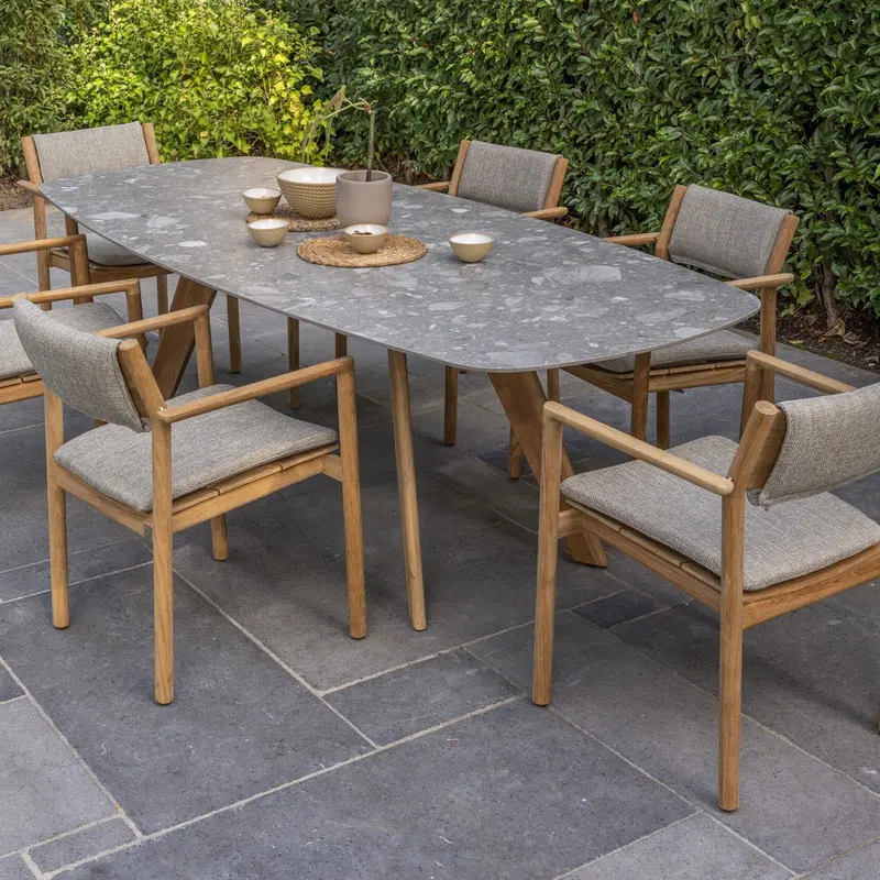 4 Seasons Outdoor Levi 6-Seat Dining Set With Large Montana Ceramic Table 1