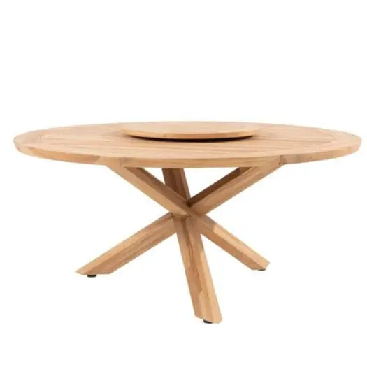 4 Seasons Outdoor Prado Teak Round Dining Table (160Cm) With Lazy Susan 1
