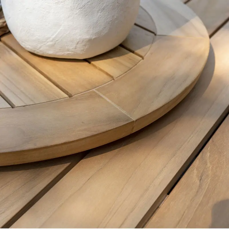 4 Seasons Outdoor Solid Teak Lazy Susan – 65Cm Round Rotating Tray 1