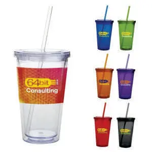 45856 Double-Wall Acrylic Tumbler: 18 Oz Clear Insulated Drinkware 1