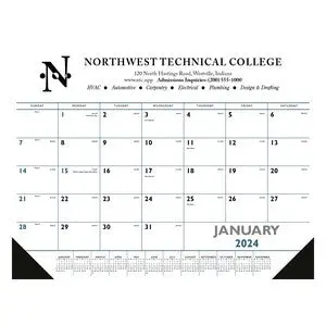 6504 Blue-And-Black Vinyl-Cornered Desk Pad 1