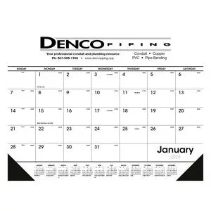 6506 Black-And-White Vinyl-Reinforced Desk Mat 1