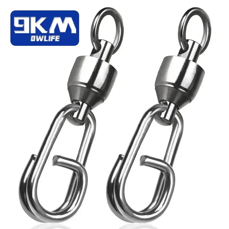 9Km Dwlife Ball-Bearing Snap Swivels – High-Speed Rotation & Rustproof Design 1