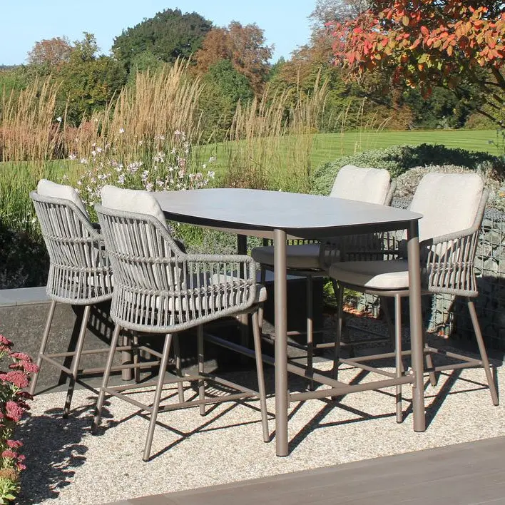 Alicante 4-Seat Bar Dining Set Featuring Terre Manolo Table | 4 Seasons Outdoor 1