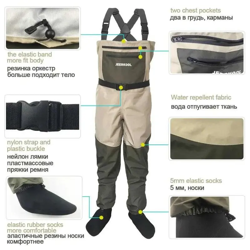 Aukuma Jeerkool Breathable Fishing Waders – Comfort-Fit Design 1