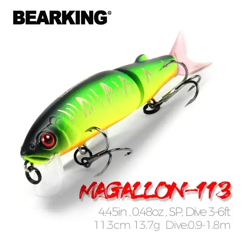 Bearking 11.3Cm Jointed Swimbait – 13.7G High-Performance Minnow With Dual Hook Options 1