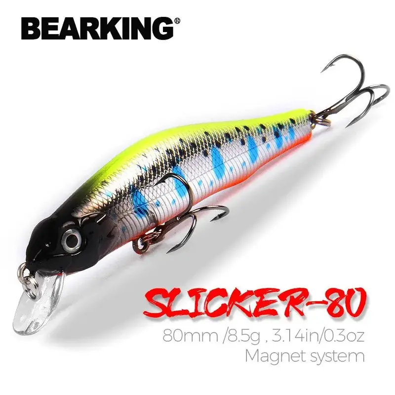 Bearking Slicker-80 Magnet Minnow – Magnetic-Enhanced Hard Bait For Stronger Hooksets 1