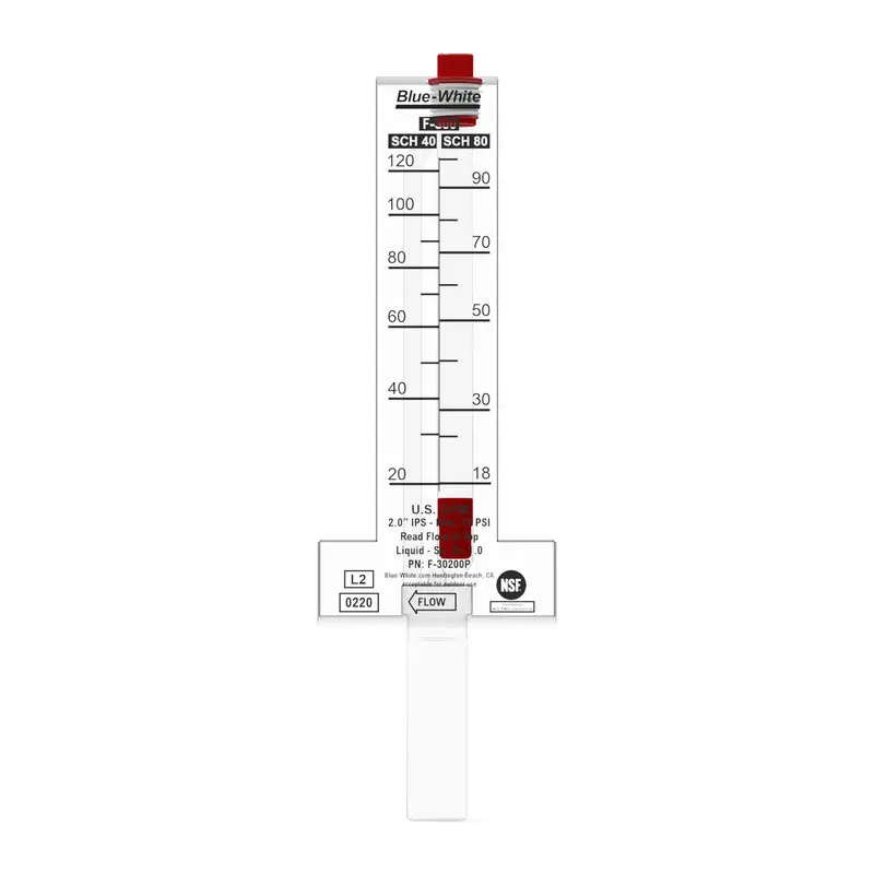 Blue-White F-30200P 2" Flow Meter – 20–120 Gpm Capacity 1