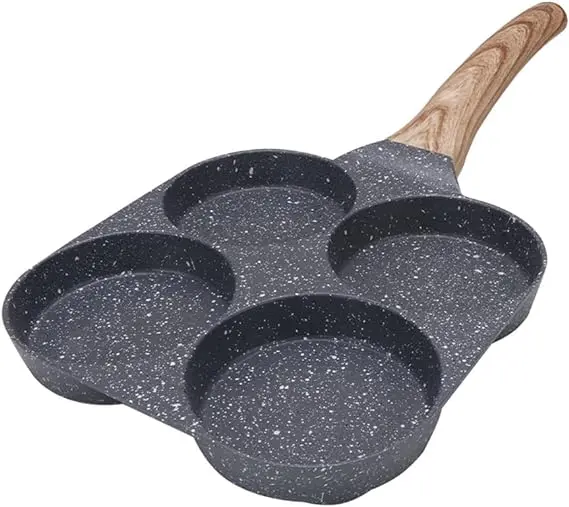 Bobikuke 4-Hole Induction-Safe Pancake & Egg Frying Pan – Aluminium With Non-Stick Coating 1