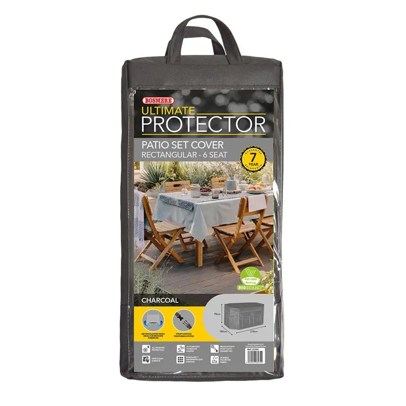 Bosmere Heavy-Duty Rectangular Outdoor Furniture Cover For 6-Seat Dining – 270 X 180Cm 1
