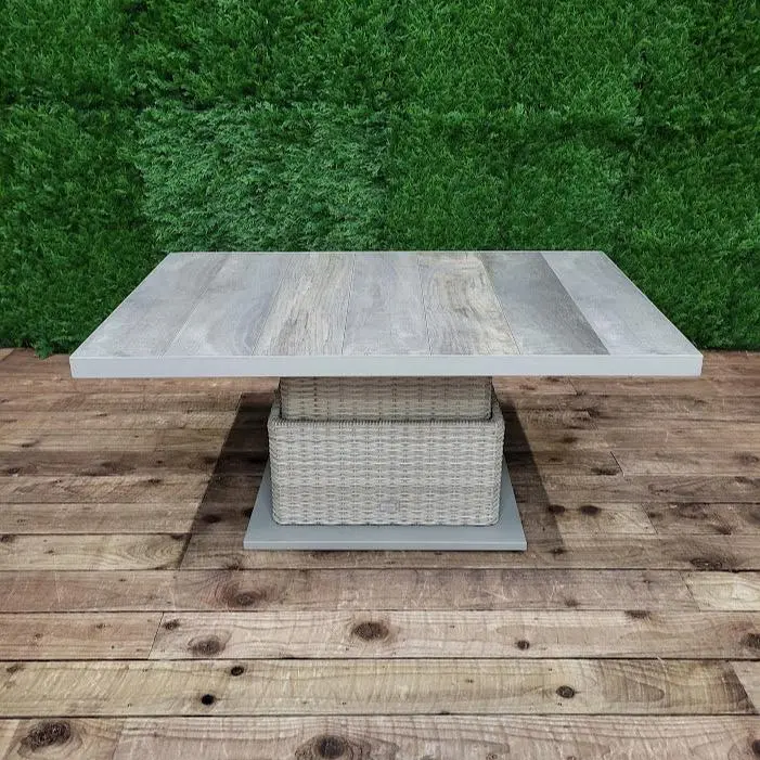 Bowness Adjustable Outdoor Table – Vila Natural-Finish Versatile Design 1