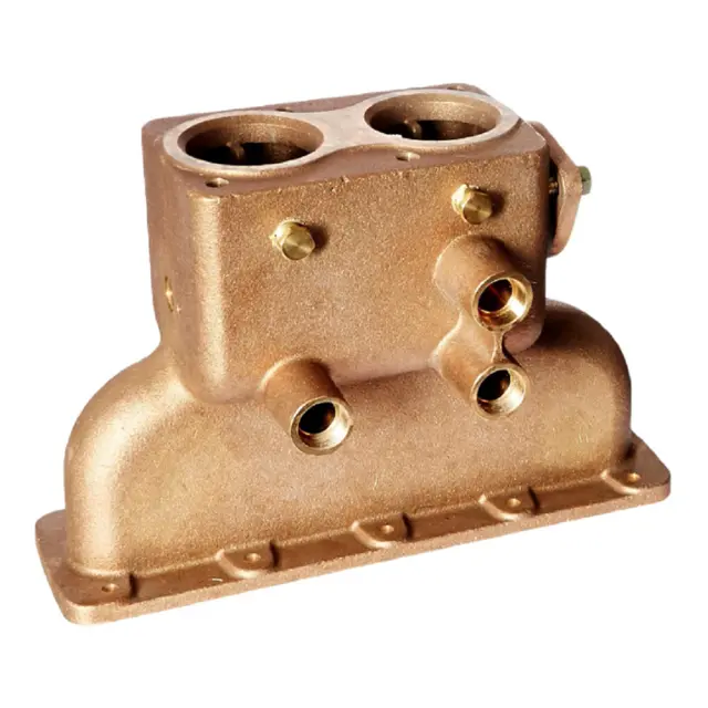Bronze Inlet And Outlet Header For Jandy Legacy Lrzm Heater (2") 1