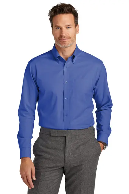 Brooks Brothers Nailhead Shirt – Wrinkle-Free Stretch Texture, Embroidered 1