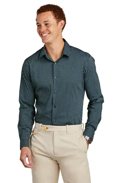Brooks Brothers Tech Stretch Shirt – Patterned Performance Fabric, Embroidered 1