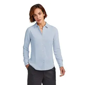 Brooks Brothers Women'S Satin Full-Button Blouse – Embroidered 1