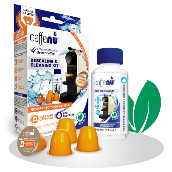 Caffenu Nespresso® Cleaning Kit – Pods + Descaler Combo 1
