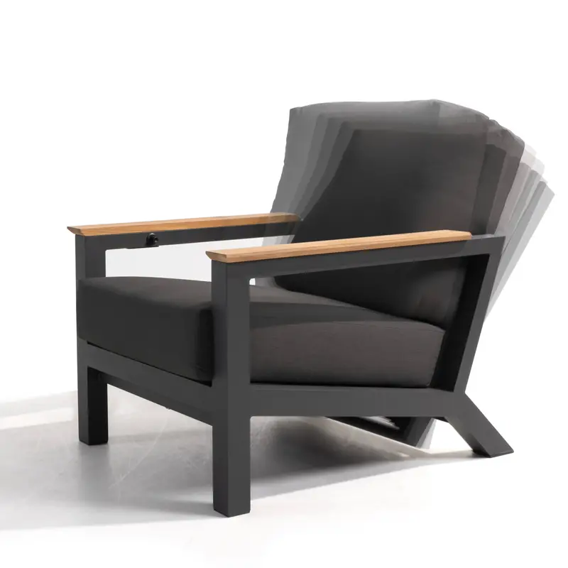 Capitol Anthracite Reclining Lounge Chair – 4 Seasons Outdoor Comfort Design 1