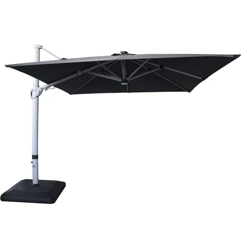 Caribbean 3M Square Cantilever Parasol With Heavy-Duty Base – Grey | Hartman 1