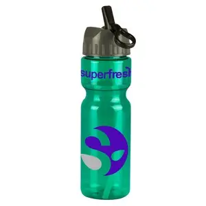 Champion Tb28A 28 Oz Transparent Sports Bottle With Large Ring Straw Lid 1