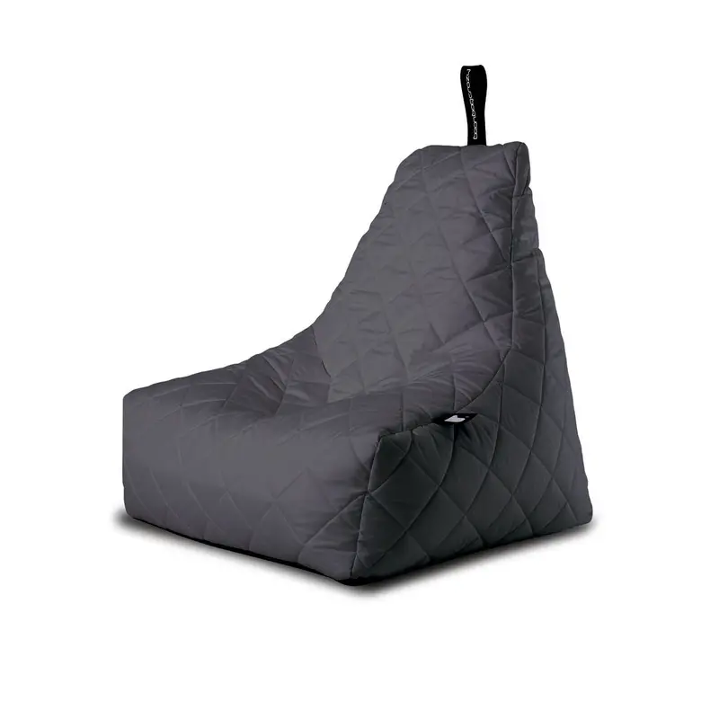 Classic Grey Quilted Outdoor Bean Bag – Comfort-Focused Patio Seat 1