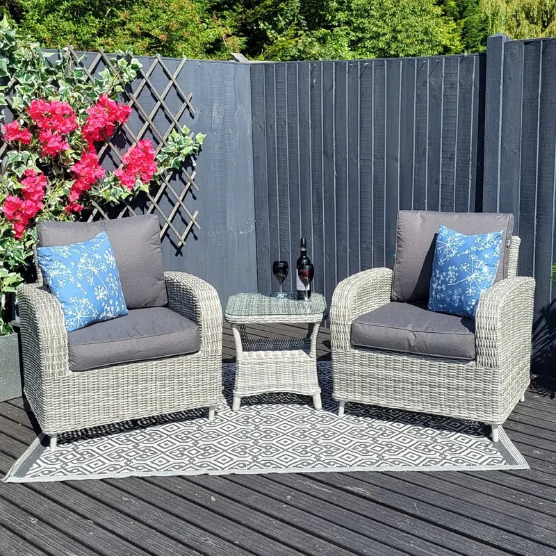 Club By Harbo Compact Grey Outdoor Bistro Set – Space-Saving Design 1