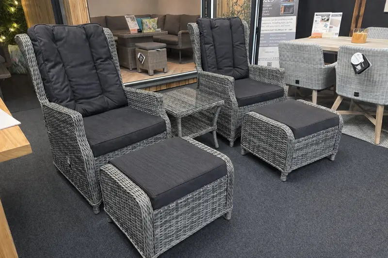 Club Grey Reclining Outdoor Relaxer Set – Ergonomic Lounge Seating – Harbo 1