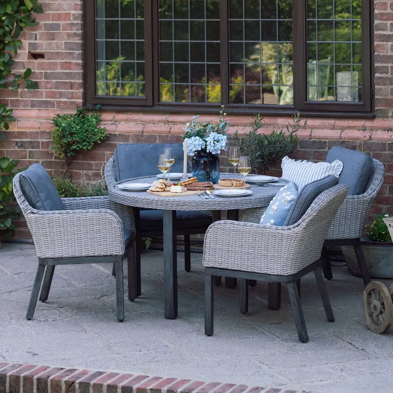 Coniston 4-Seat Grey Outdoor Dining Set – Vila 1