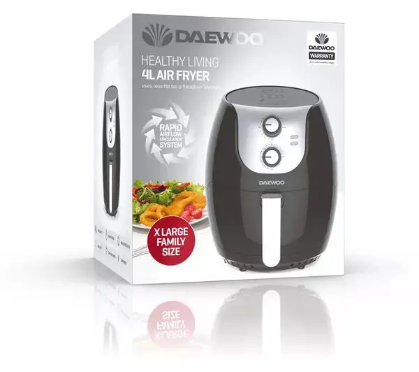 Daewoo Sda2636 4-Litre Black Air Fryer – Single-Basket Compact Fryer 1