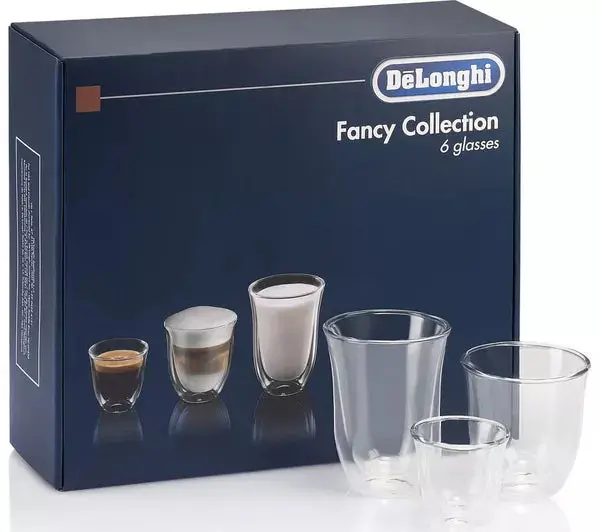 De’Longhi Fancy Collection Dlkc302 Double-Wall Coffee Glasses – Set Of 6 Borosilicate Glass Tumblers 1