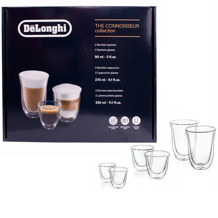 De'Longhi The Connoisseur Collection: Set Of 6 Elegant Coffee Glasses (Model Dlsc302) 1
