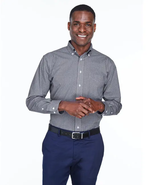 Devon & Jones Crown Woven Gingham Check Shirt – Premium Casual Button-Down, Embroidered 1