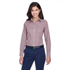 Devon & Jones Crown Woven Gingham Check Shirt – Women'S Embroidered 1