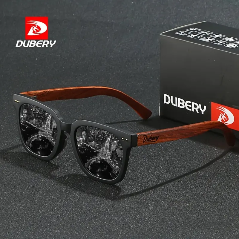 Dubery Wooden-Finish Polarized Sunglasses – Stylish Uv400 Protection For All Genders 1