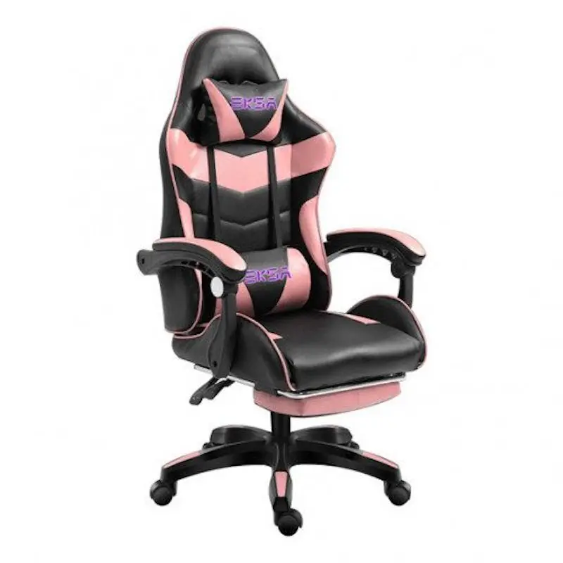 Eksa Lxw-50 Gaming Chair – Black & Pink Racing Design With Extendable Footrest 1