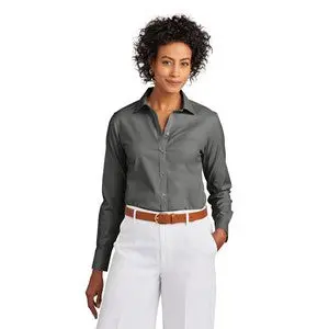 Embroidered Brooks Brothers Women'S Pinpoint Oxford Stretch Shirt – Wrinkle-Resistant (Style Bb18001) 1