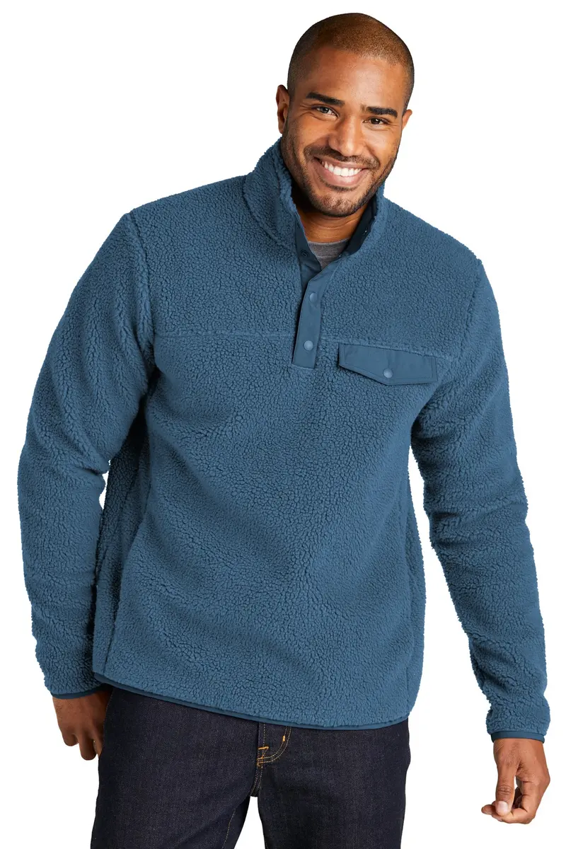Embroidered Port Authority Camp Fleece Snap Pullover – F140 1