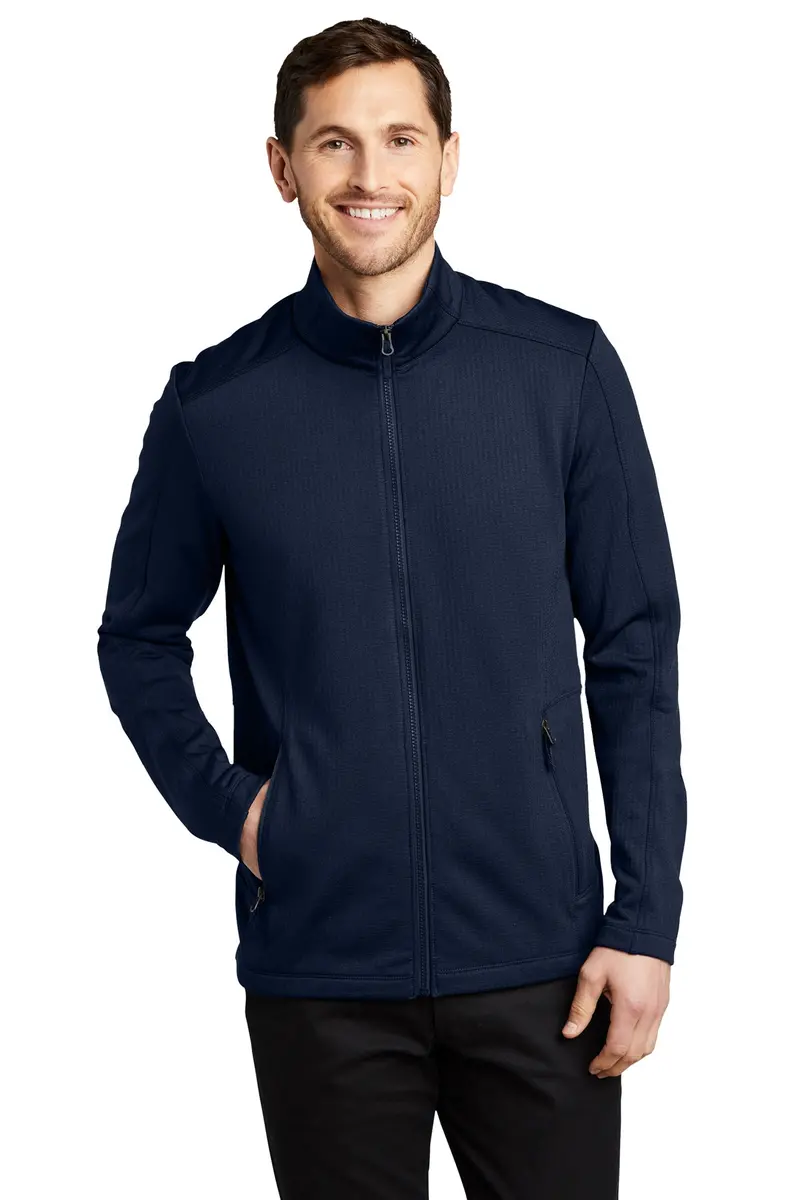 Embroidered Port Authority Grid Fleece Jacket – F239 1