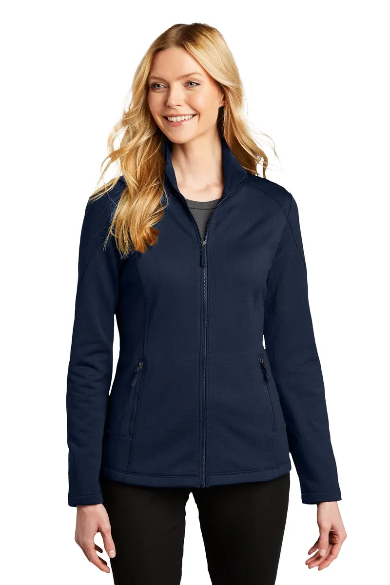 Embroidered Port Authority Ladies' Grid Fleece Jacket – L239 1