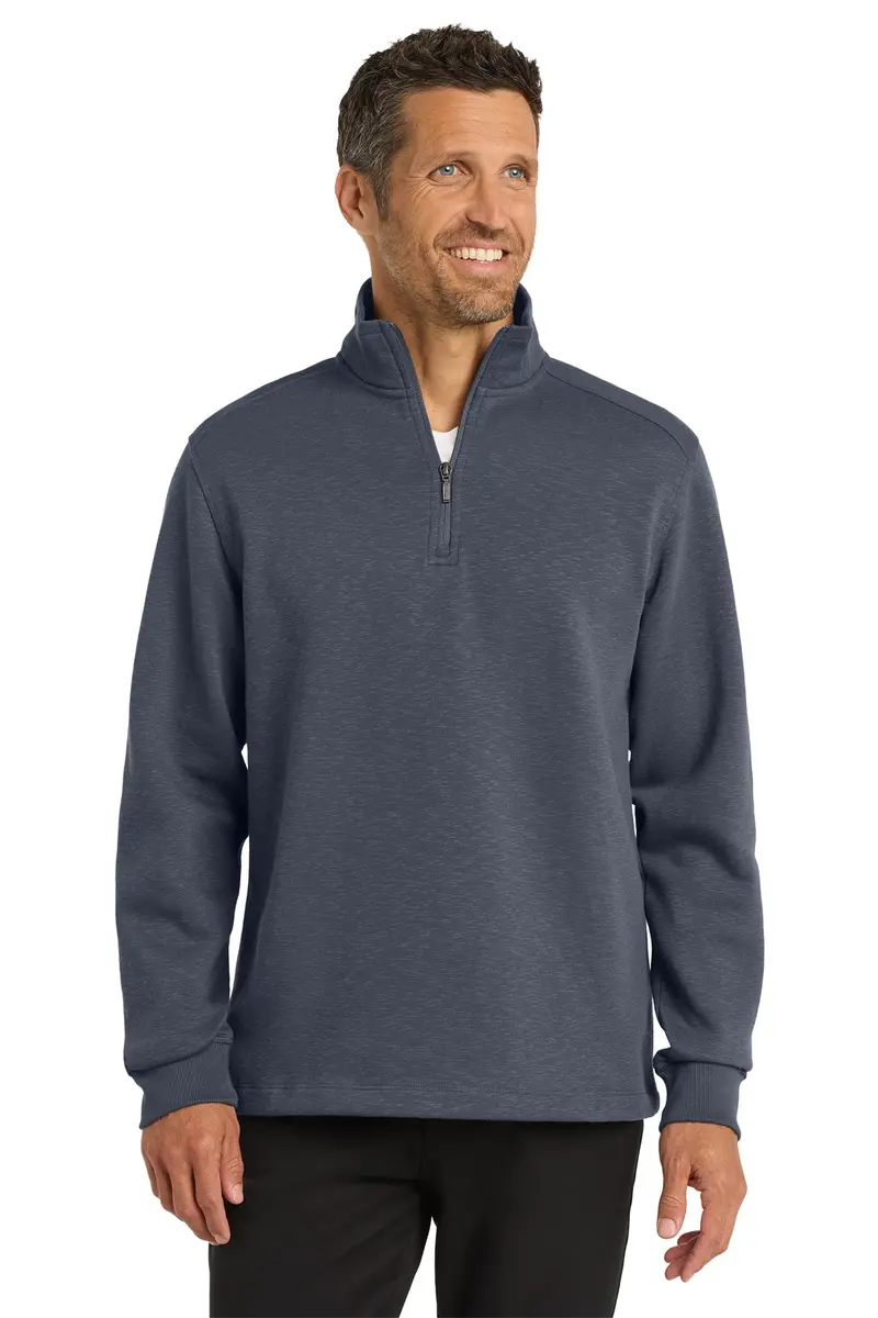 Embroidered Port Authority Men'S Slub Fleece 1/4-Zip Pullover – F295 1