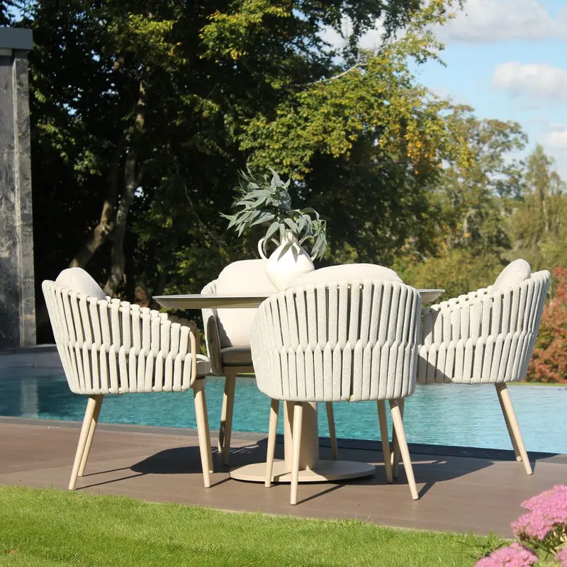Eva 4-Seat Outdoor Dining Set With 120Cm Ceramic Table | 4 Seasons Outdoor 1