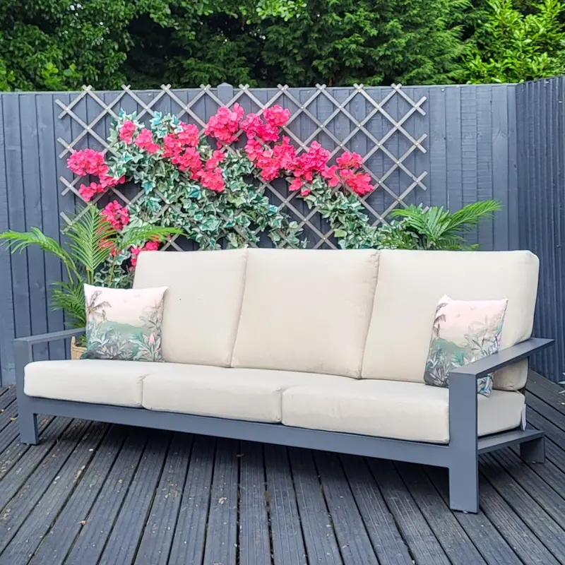 Ex-Display Lincoln 3-Seat Outdoor Sofa – Garden Impressions, Powder-Coated Steel Frame 1