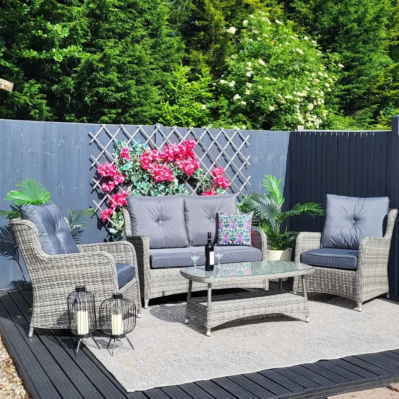 Ex-Display Seville Grey Outdoor Sofa Set With Free Protective Cover 1