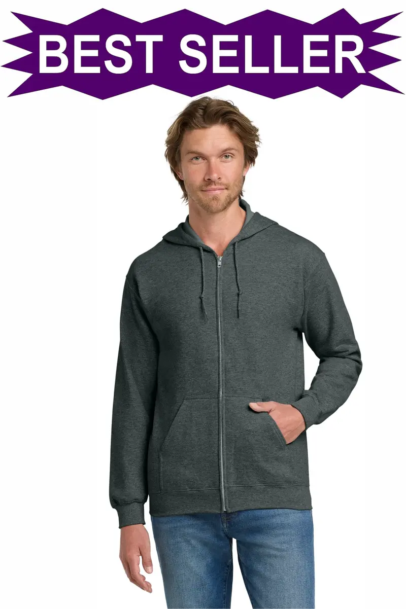 Gildan Heavy Blend Embroidered Full-Zip Hooded Sweatshirt (18600) 1